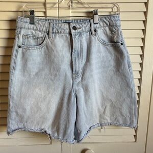 Aqua Light Wash Denim Jean Shorts